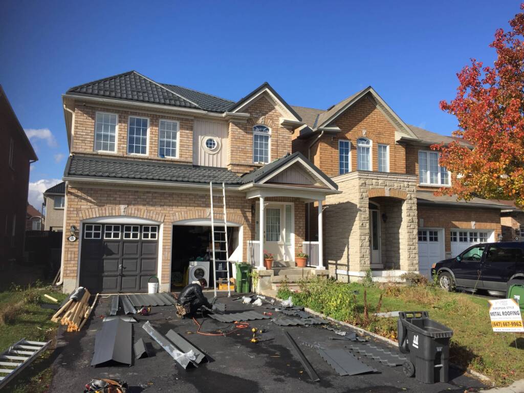 New Gray Metal Roof Installation by Dream Roof GTA
