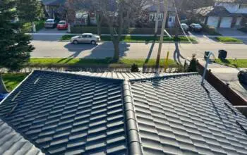 metal roof from arial view